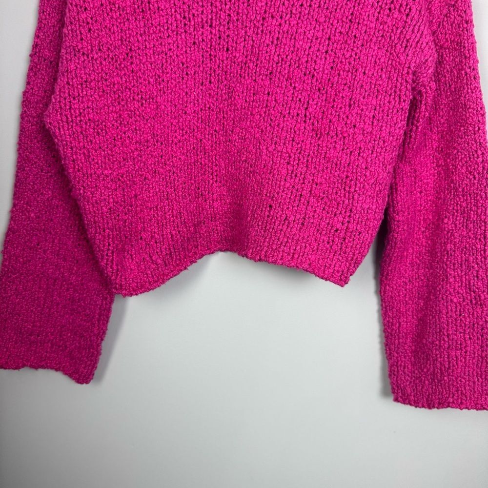 BY ANTHROPOLOGIE | Fuchsia Pink Turtleneck Sweater Flare Sleeve Women’s Size S - Picture 5 of 10